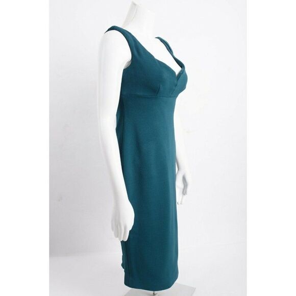 Cinq a Sept Womens Garnet Green Sheath Dress Size 4 Off Shoulder Night Out - Picture 6 of 7